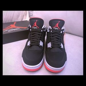 New 2019 Air Jordan 4 Retro Bred 310805 408 DS